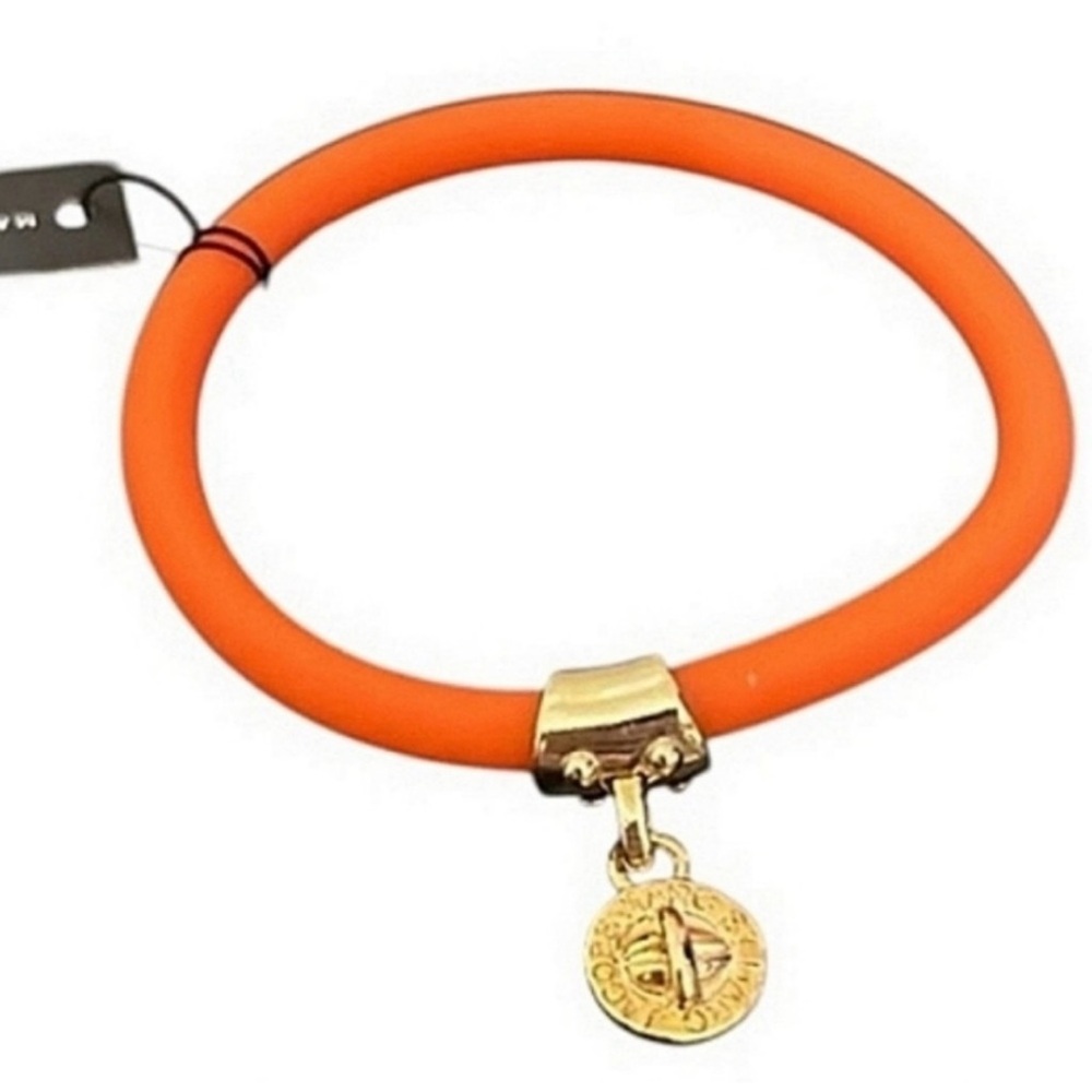 Marc by Marc Jacobs Fluro Orange Bracelet with Gold Charm NWT